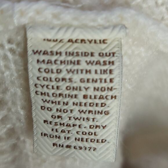 Sonoma Life + Style Cream Cardigan Open Front Sweater S Boho Cottagecore Winter - Picture 9 of 11